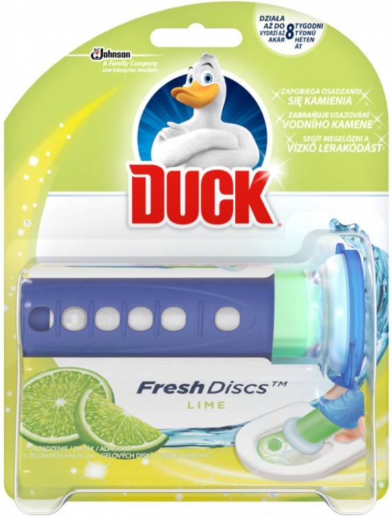 WC Duck Fresh Discs 36ml Limetka | Čistící, dezinf.prostř., dezodoranty - Přípravky na WC - Závěsy na WC a pissoárové kostky